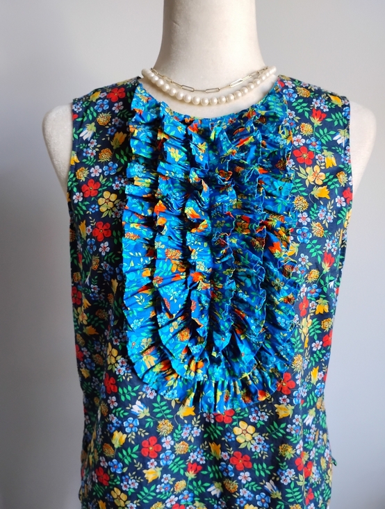 J. Crew Tops - J. Crew Liberty Art Fabric Edenham Ruffle Blouse Navy Blue Floral Colorful Sz 4